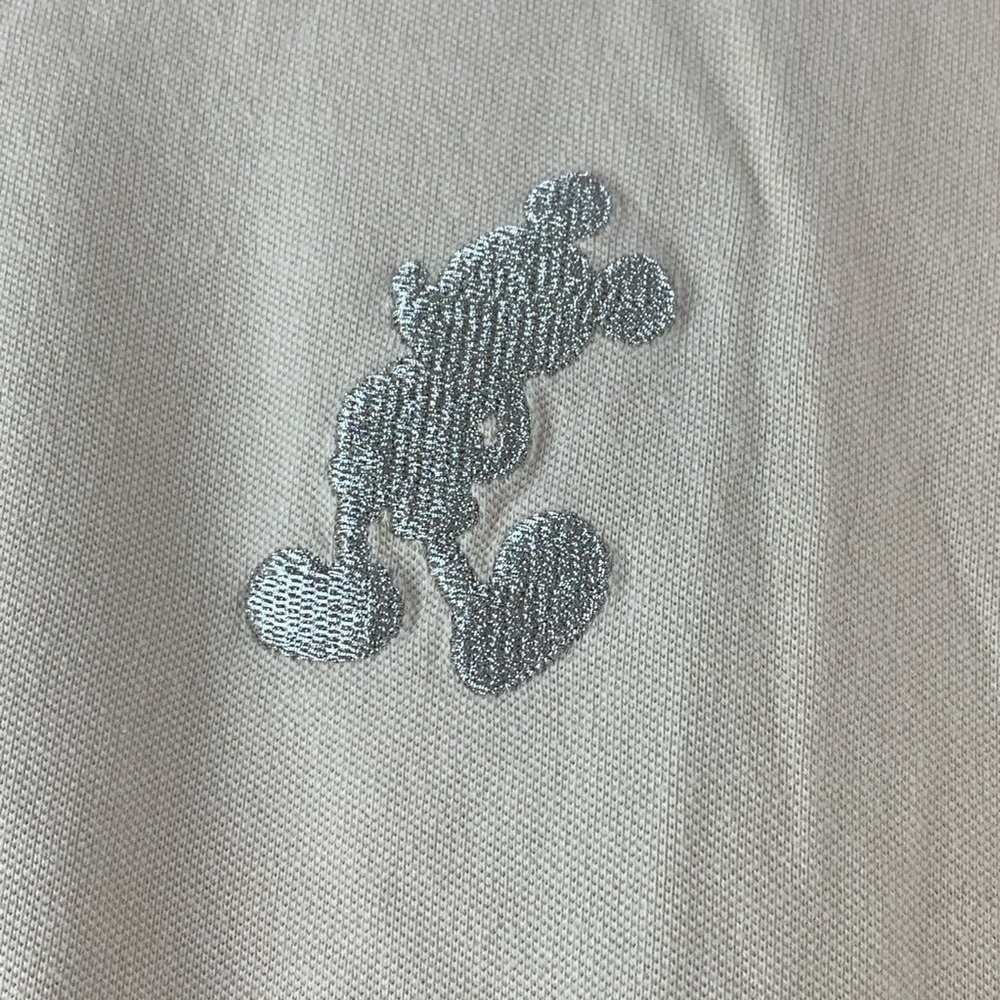 Disney Polo Shirt Cream/Brown XL Mickey Mouse Logo